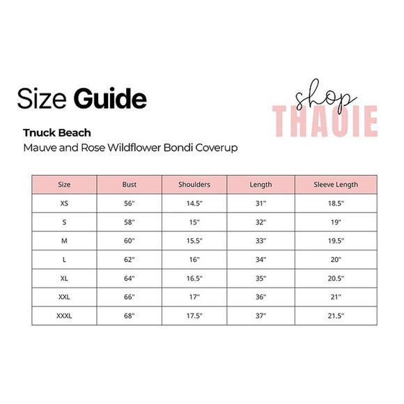 TUCKERNUCK BEACH Mauve and Rose Wildflower Bondi Coverup Size XL NWT - Picture 3 of 6